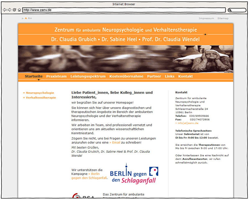 Screenshot - www.zanv.de